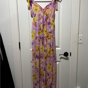 Promesa Floral Maxi Dress - Purple and Yellow